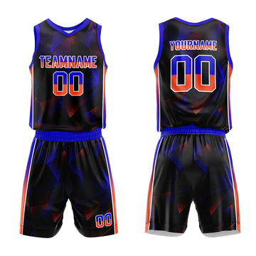Custom Basketball Jersey Uniform Suit Printed Your Logo Name Number Black-Green-Orange