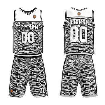 Custom White Black Basketball Jersey Uniform Suit Printed Your Logo Name Number