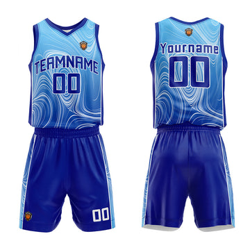 Custom Basketball Jersey Uniform Suit Printed Your Logo Name Number Royal