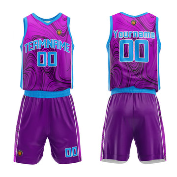 Custom Basketball Jersey Uniform Suit Printed Your Logo Name Number Purple
