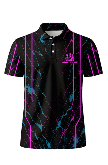 Abstract Neon Lines Splatter Bowling Jersey