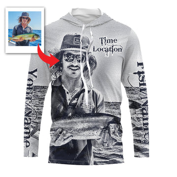 Fishing Custom Name, Image, Time, Location 3D UV protection UPF 30+ Fishing gift| Green- TMTS050