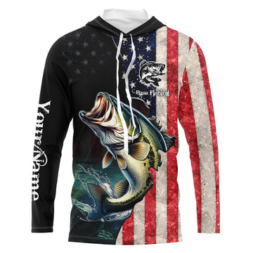 Bass Fishing USA Flag Long Sleeve Fishing, Fishing gifts Fisherman TTN15