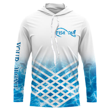 Custom Saltwater Long Sleeve Performance Fishing Blue Sea Wave Camo Fishing TTN72