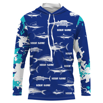 Saltwater Fishing Camo Custom UV Protection Long sleeve Performance Fishing TTN75