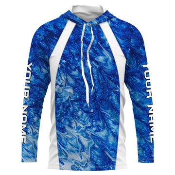 Men's Fishing Blue Sea Camo Sun Protection Outdoor Long Sleeve Gift For Fisherman TTN60