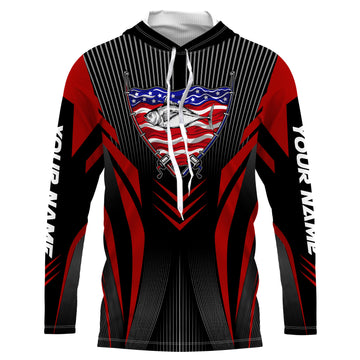 Tuna Fishing American Flag Custom performance Long Sleeve, Patriotic Fishing for fisherman TTN20