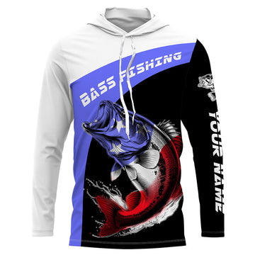 Bass Fishing American Flag Custom Name 3D, Patriotic Bass Fishing for fisherman TTN48