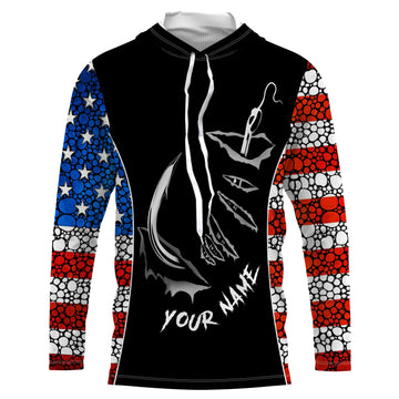 American Flag 3D Fish hook Customize UV Protection Long sleeve performance Patriot Fishing TTN50