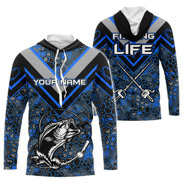 Personalized Bass Fishing, Bass Fishing Camouflage Abstract Gift | Blue YYD0040