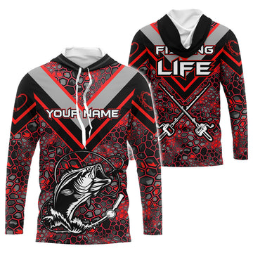 Personalized Bass Fishing, Bass Fishing Camouflage Abstract Gift | Red YYD0041