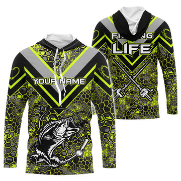 Personalized Bass Fishing, Bass Fishing Camouflage Abstract Gift | Lime Green YYD0039