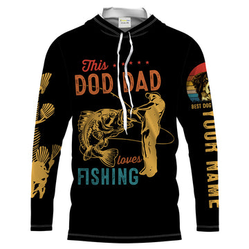 This dog dad loves fishing customize name and dog's photo UV Long Sleeve Fishing UPF 30+ TATS204