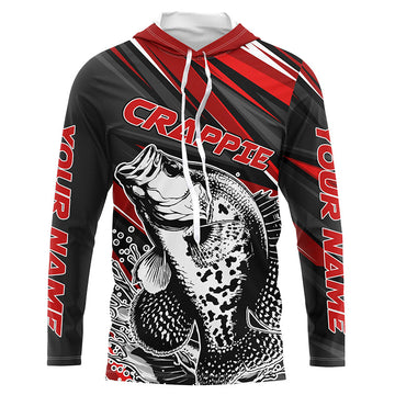 Personalized Crappie Fishing, Crappie Long Sleeve Tournament Fishing | Red