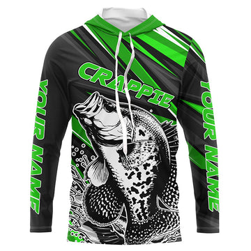 Personalized Crappie Fishing, Crappie Long Sleeve Tournament Fishing | Green