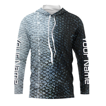 Chinook King Salmon Fishing Scales Custom Long Sleeve Fishing, Salmon Fishing