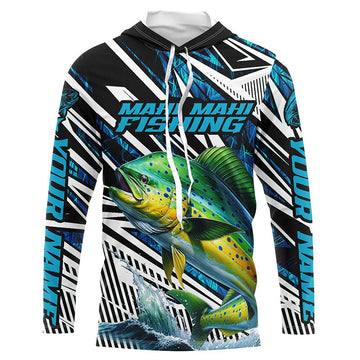 Custom Mahi Mahi Long Sleeve Tournament Fishing, Mahimahi Fishing | Blue Camo