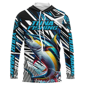 Custom Yellowfin Tuna Long Sleeve Tournament Fishing, Tuna Fishing | Blue Camo
