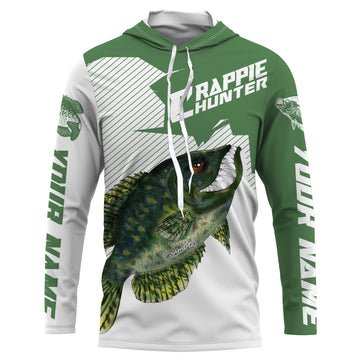 Angry Crappie Custom Long sleeve performance Fishing, Crappie hunter Fishing