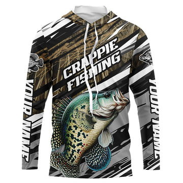 Crappie Fishing Camo Long Sleeve Fishing, Custom Crappie Tournament Fishing