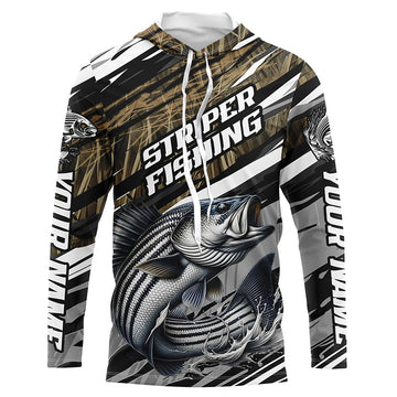 Striped Bass Fishing Camo Long Sleeve Fishing, Custom Striper Tournament Fishing