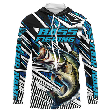 Custom Bass Fishing Camo Long Sleeve Tournament Fishing, Bass Fishing | Blue