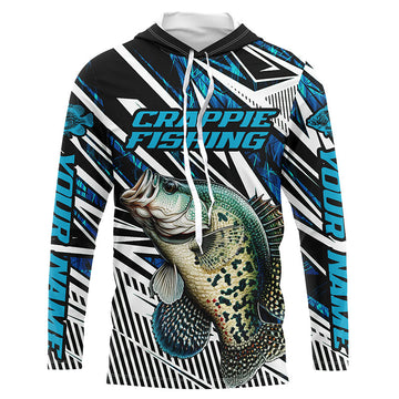 Custom Crappie Fishing Camo Long Sleeve Tournament Fishing, Crappie Fishing | Blue