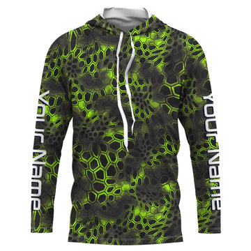 Green camo Custom Long Sleeve performance Fishing, UV Protection Fishing