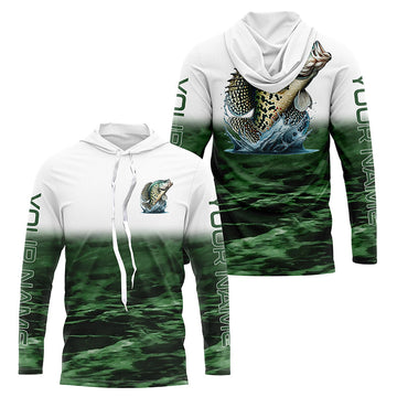 Personalized Crappie Fishing Long Sleeve Tournament, Crappie Fishing | Green