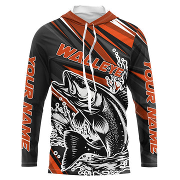 Custom Walleye Fishing, Walleye Long Sleeve Performance Fishing | Orange