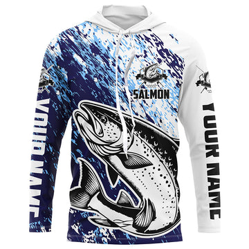 Custom Salmon Fishing, Salmon Fishing Long Sleeve Performance | Blue