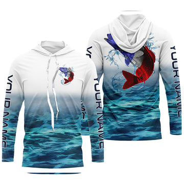 American Flag Walleye Long Sleeve Fishing, Custom Patriotic Walleye Tournament Fishing