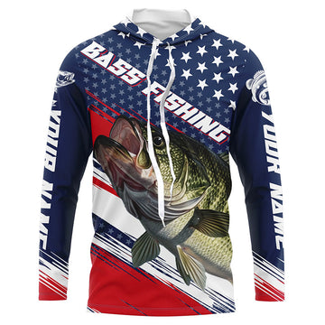 American Flag Bass Fishing, Personalized Patriotic Bass Fishing For Fisherman
