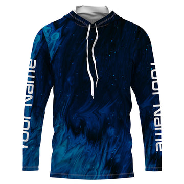 Personalized sea waves camo Long sleeve UV Protection Fishing, Custom Men Fishing apparel
