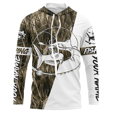 Catfish Fishing Grass Camo Custom Long Sleeve Fishing, Catfish Tournament Fishing