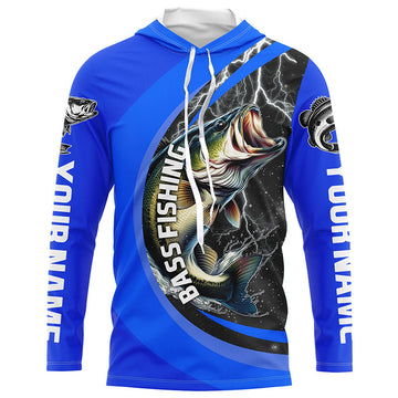 Personalized Largemouth Bass Fishing, Bass Long Sleeve Tournament Fishing |Royal Blue