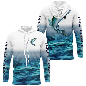 Personalized Chinook King Salmon Saltwater Long Sleeve Fishing, Salmon Fishing