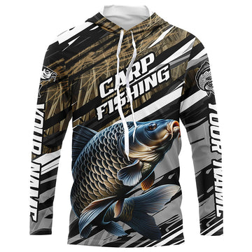 Carp Fishing Grass Camo Custom Long Sleeve, Carp Uv Fishing