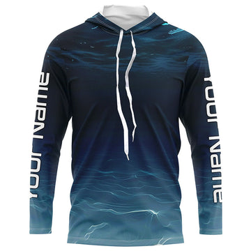Underwater Background Long Sleeve Uv Protection Fishing, Personalized Fishing