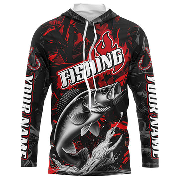 Walleye Fishing Custom Long Sleeve, Walleye Tournament Fishing | Red Camo