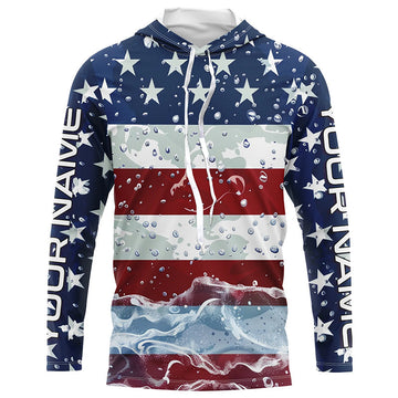 American Flag Custom Long Sleeve Uv Protection Fishing, Patriotic Fishing