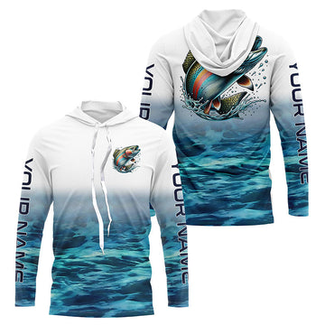 Rainbow Trout Fly Fishing Custom Long Sleeve Tournament Fishing, Trout Fishing