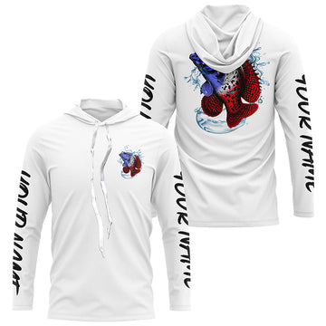 Personalized American Flag Crappie Fishing, Patriotic Crappie Long Sleeve Fishing