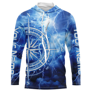Custom Thunder Storm Compass Long Sleeve Performance Fishing, Deep Sea Fishing