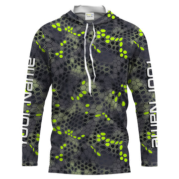 Forest lime green Fishing Hunting camo Custom Long Sleeve performance Fishing UV Protection