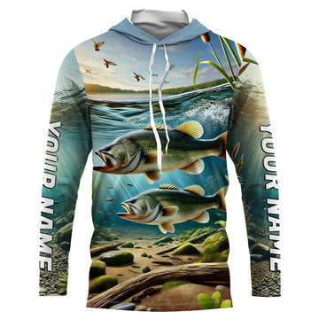 Custom Largemouth Bass Long Sleeve Fishing, Bass Fishing Tournament