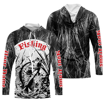 Crappie Fishing Gray Camo Custom 3D Full Printing, Crappie Long Sleeve Fishing