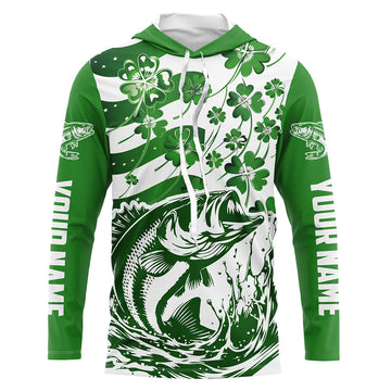 Custom St Patrick'S Day American Flag Bass Fishing, Shamrock Flag Bass Fishing