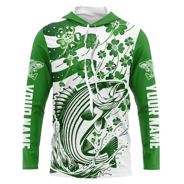 Custom St Patrick'S Day American Flag Striped Bass Fishing, Patriotic Striper Fishing