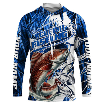 Custom Redfish Performance Fishing, Redfish Long Sleeve Fishing | Blue Camo